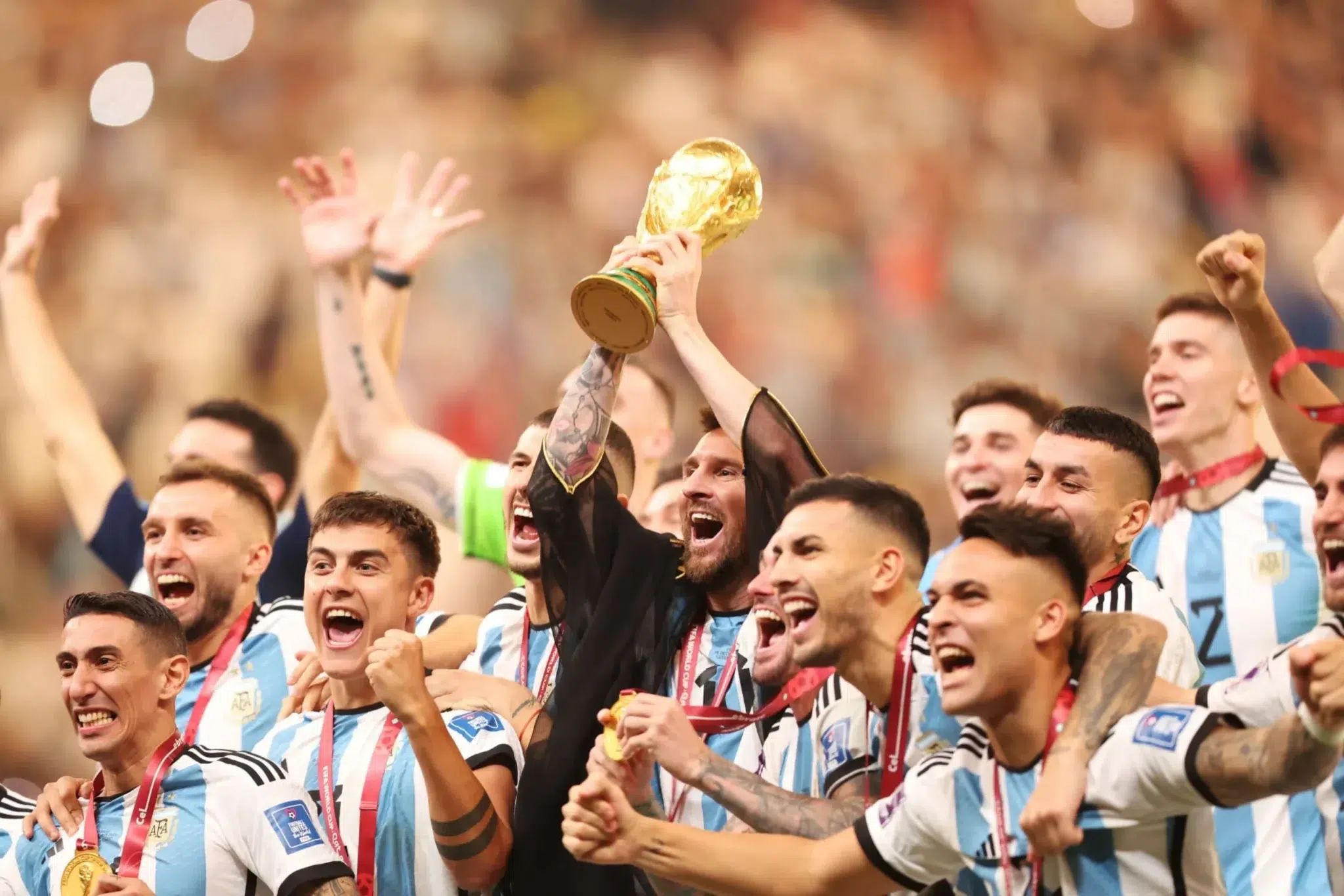 Messi With world cup for Argentina